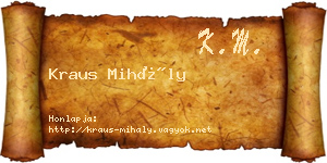 Kraus Mihály névjegykártya