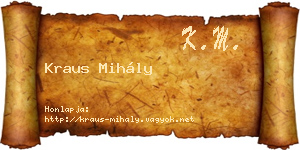 Kraus Mihály névjegykártya